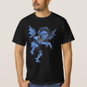 Vintage-Halloween, gruseliger böser Gargoyle-Dämon T-Shirt