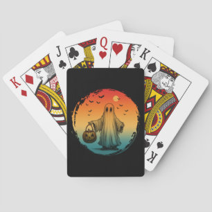 vintage Halloween gruseliger Geist Kürbis Fledermä Spielkarten