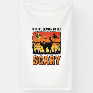 Vintage-Halloween-gruseliges-Katze-Hexe-Shirt-Desi Banner
