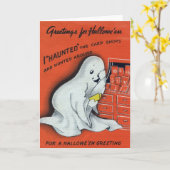 Vintage Halloween-Gruß-Karte Karte (Gelbe Blume)