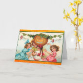 Vintage Halloween-Gruß-Karte Karte (Gelbe Blume)