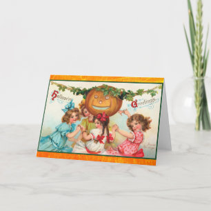 Vintage Halloween-Gruß-Karte Karte