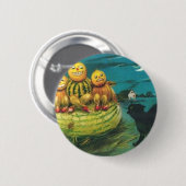Vintage Halloween-Gruß-Karten-Klassiker-Plakate Button (Vorne & Hinten)