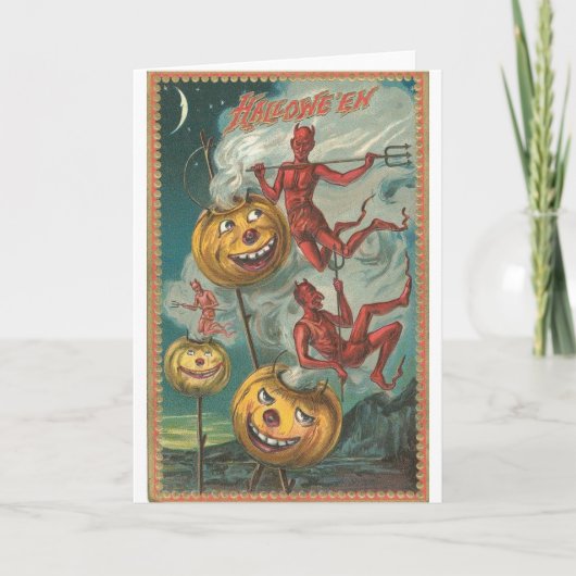 Vintage Halloween-Gruß-Karten-Klassiker-Plakate Karte (Vorderseite)