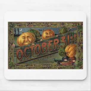 Vintage Halloween-Gruß-Karten-Klassiker-Plakate Mousepad