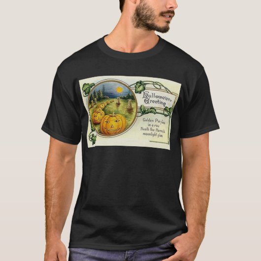 Vintage Halloween-Gruß-Karten-Klassiker-Plakate T-Shirt (Vorderseite)