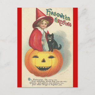 Vintage-Halloween-Gruß Postkarte