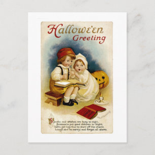 Vintage-Halloween-Gruß Postkarte