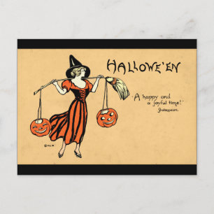 Vintage-Halloween-Gruß Postkarte