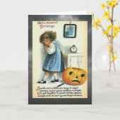 Vintage Halloween-Grüße Karte (Gelbe Blume)