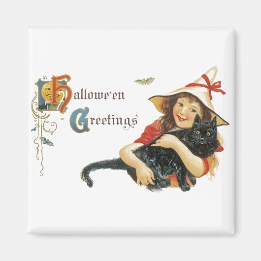 Vintage Halloween-Grüße Magnet (Vorne)