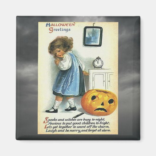 Vintage Halloween-Grüße Magnet (Vorne)