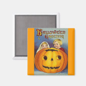 Vintage Halloween-Grüße Magnet (Vorderseite/Rückseite)
