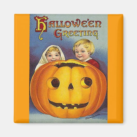 Vintage Halloween-Grüße Magnet (Vorne)