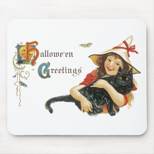 Vintage Halloween-Grüße Mousepad (Vorne)