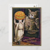 Vintage Halloween-Grüße Postkarte (Vorne/Hinten)