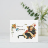 Vintage Halloween-Grüße Postkarte (Stehend Vorderseite)