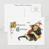 Vintage Halloween-Grüße Postkarte (Vorne/Hinten)