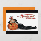 Vintage Halloween-Grüße Postkarte (Vorne/Hinten)