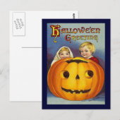 Vintage Halloween-Grüße Postkarte (Vorne/Hinten)