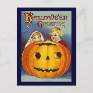 Vintage Halloween-Grüße Postkarte
