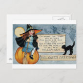 Vintage Halloween-Grüße Postkarte (Vorne/Hinten)