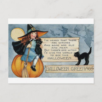 Vintage Halloween-Grüße Postkarte