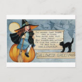 Vintage Halloween-Grüße Postkarte (Vorderseite)