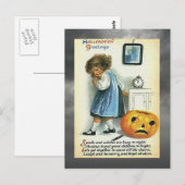 Vintage Halloween-Grüße Postkarte (Vorne/Hinten)
