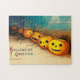 Vintage Halloween-Grüße Reihe von Jack O' Lantern Puzzle