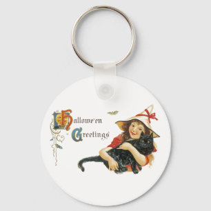 Vintage Halloween-Grüße Schlüsselanhänger