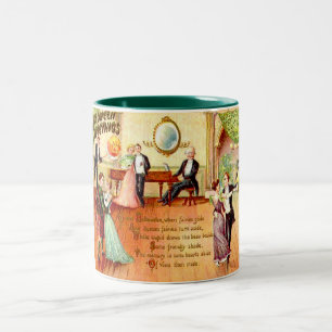 Vintage Halloween-Grüße Tanzend Zweifarbige Tasse