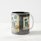 Vintage Halloween-Grüße Zweifarbige Tasse (VorderseiteRechts)