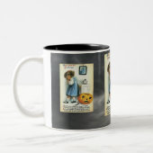 Vintage Halloween-Grüße Zweifarbige Tasse (Links)