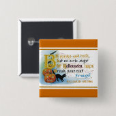 Vintage Halloween-Grußkarte Button (Vorne & Hinten)