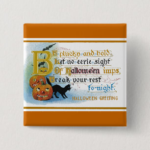 Vintage-Halloween-Grußkarte Button