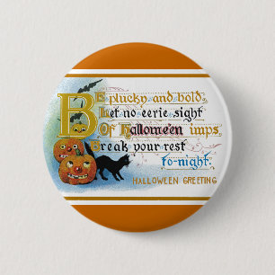Vintage Halloween-Grußkarte Button