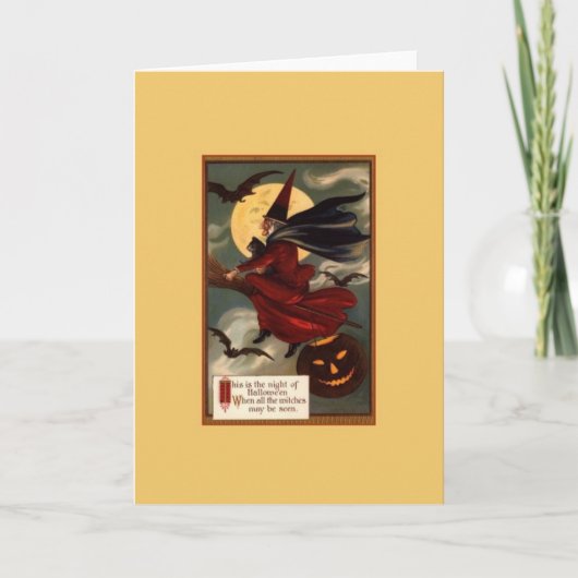 Vintage Halloween-Grußkarte Karte (Vorderseite)