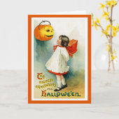 Vintage Halloween-Grußkarte Karte (Gelbe Blume)