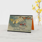 Vintage Halloween-Grußkarte Karte (Gelbe Blume)