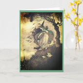 Vintage Halloween-Grußkarte Karte (Gelbe Blume)