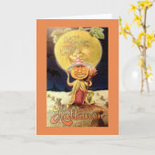 Vintage Halloween-Grußkarte Karte (Gelbe Blume)