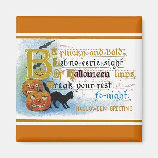Vintage Halloween-Grußkarte Magnet (Vorne)