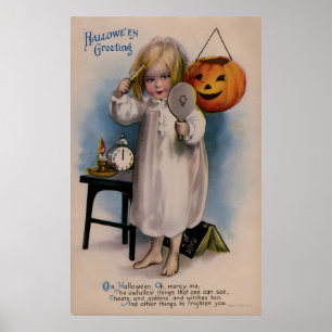 Vintage Halloween-Grußkarte Poster