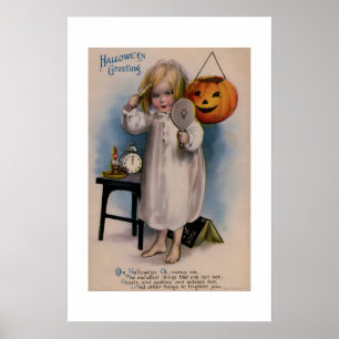 Vintage-Halloween-Grußkarte Poster