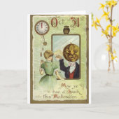 Vintage Halloween-Grußkarten-Klassiker Karte (Gelbe Blume)