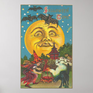 Vintage Halloween Grußkarten Klassische Poster