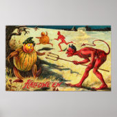 Vintage Halloween Grußkarten Klassische Poster (Vorne)