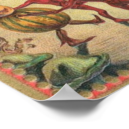 Vintage Halloween Grußkarten Klassische Poster (Ecke)