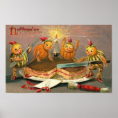 Vintage Halloween Grußkarten Klassische Poster (Vorne)